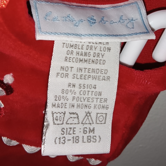 LE TOP BABY Red Velvet First Christmas Dress. 6 months - Picture 5 of 5